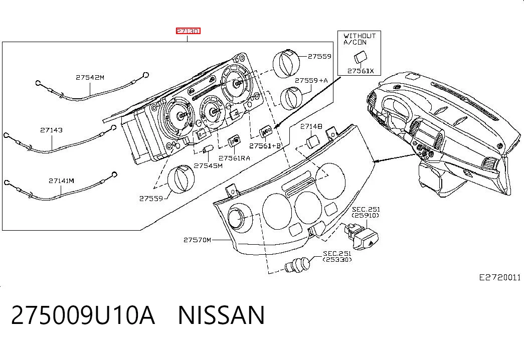 Механізм управління кондиціонером на Nissan Note  E11