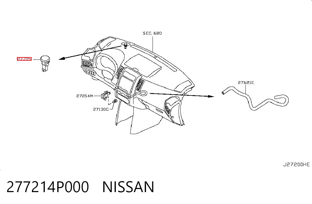 277214P000 Nissan/Infiniti Датчик освітлення салону