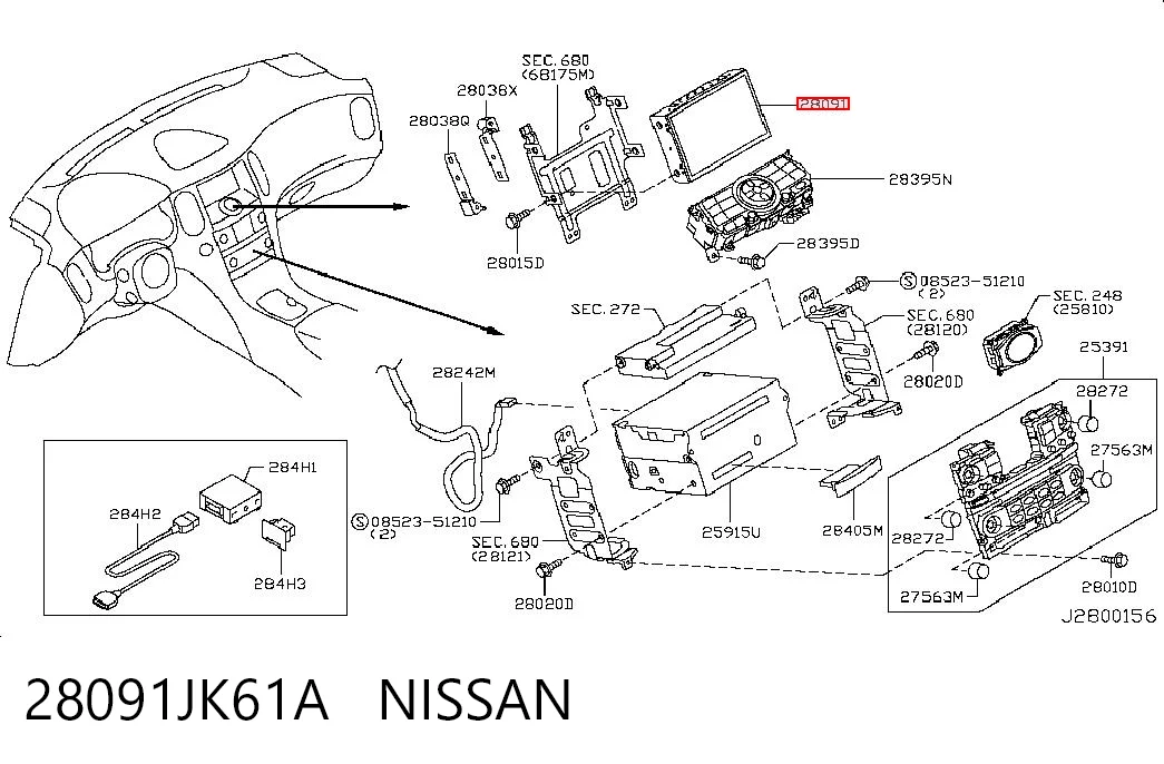 28091JK61A Nissan/Infiniti Дисплей бортового комп'ютера