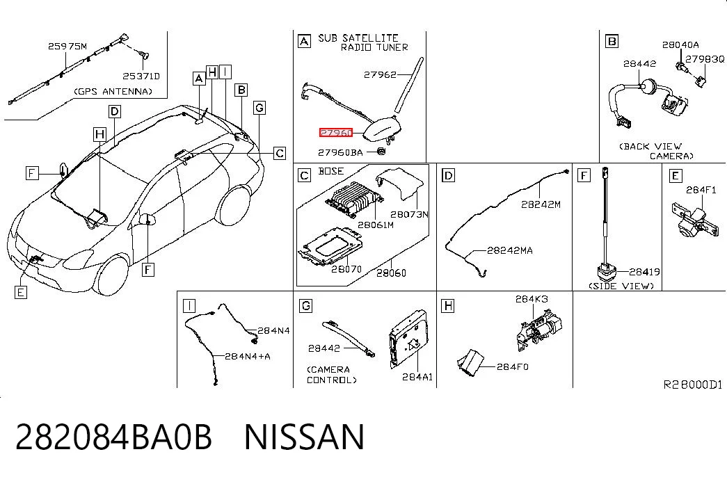 282084BA0B Nissan/Infiniti Антена на дах