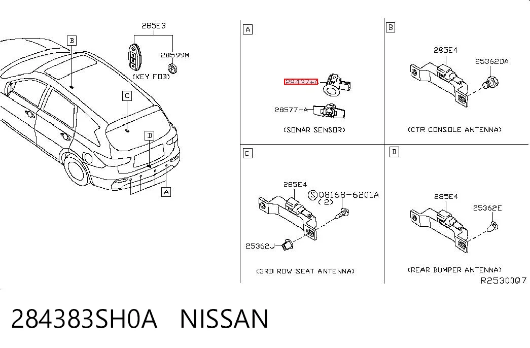 284383SH0A Nissan/Infiniti Датчик сигналізації паркування (парктронік), передній