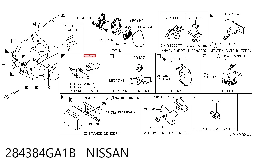 284384GA1B Nissan/Infiniti Радарний датчик дистанції