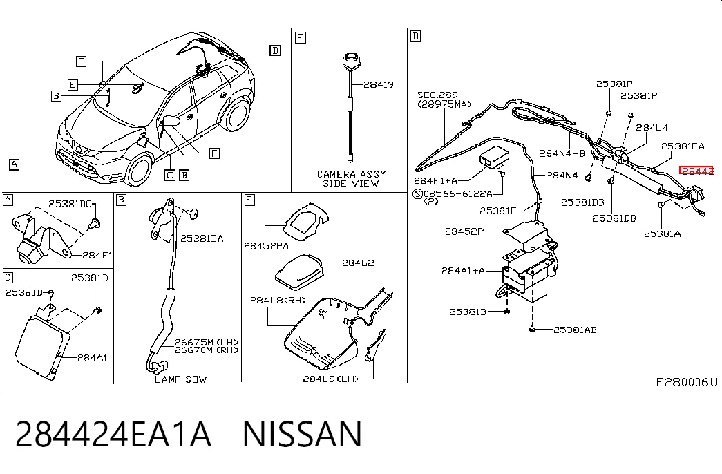 284424EA1A Nissan/Infiniti Камера заднього виду