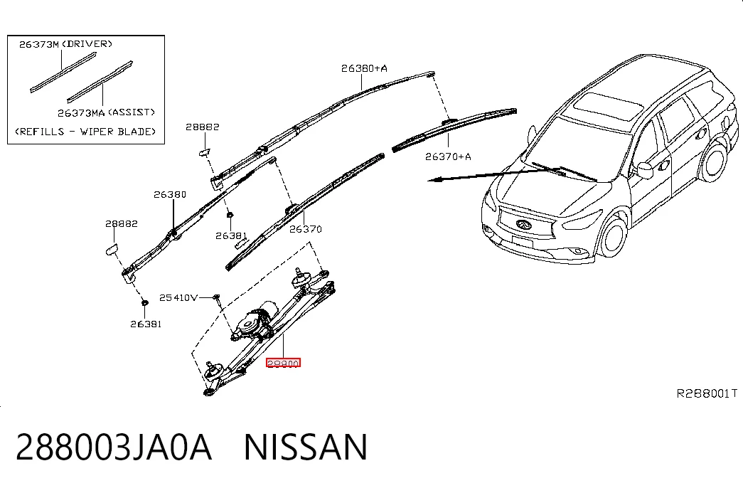 288003JA0A Nissan/Infiniti Трапеція склоочисника