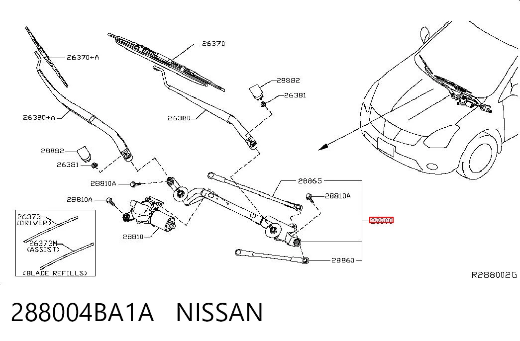 Трапеція склоочисника на Nissan Rogue  T32U
