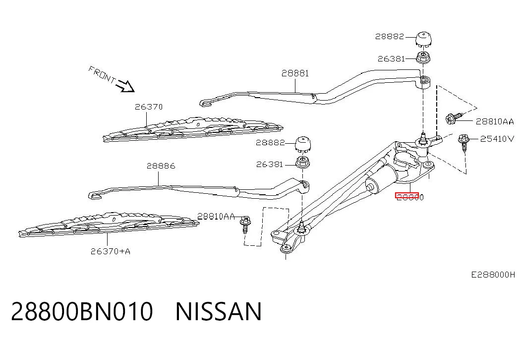 Трапеція склоочисника на Nissan Almera II N16