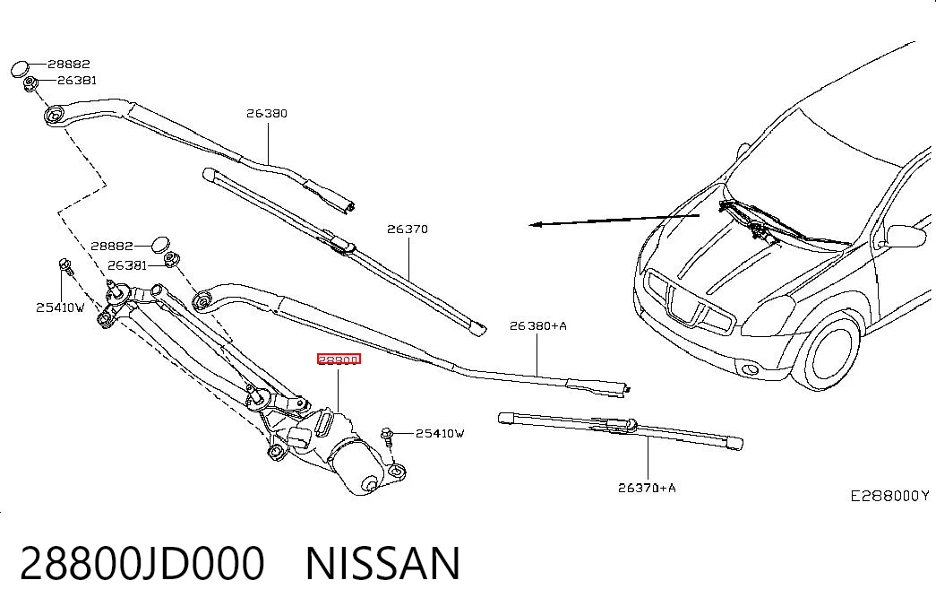 28800JD000 Nissan/Infiniti Трапеція склоочисника