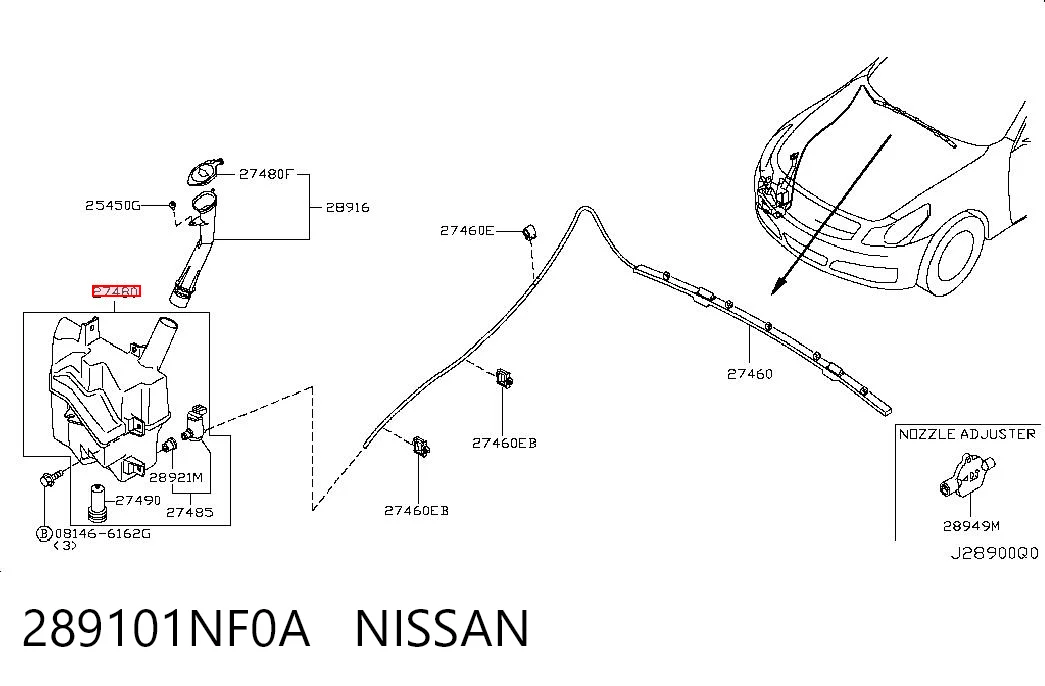 289101NF0A Nissan/Infiniti Бачок склоомивача