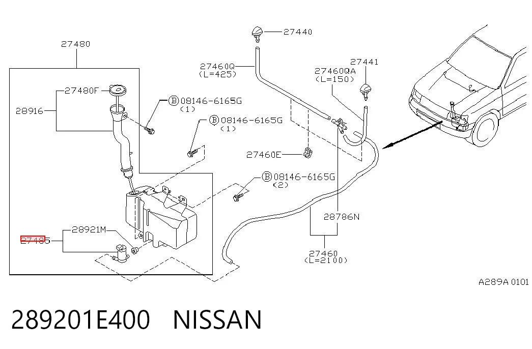 289201E400 Nissan/Infiniti Мотор омивача