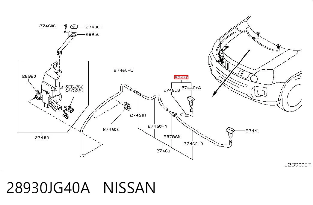 Форсунка омивача лобового скла Nissan X-Trail T31