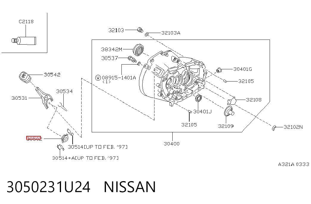 Підшипник ковзання зчеплення на Nissan Maxima  A32