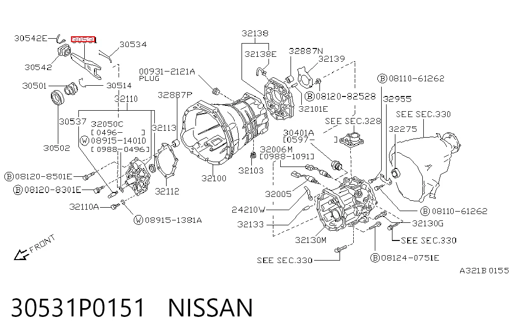 Вилка зчеплення на Nissan Terrano I WD21