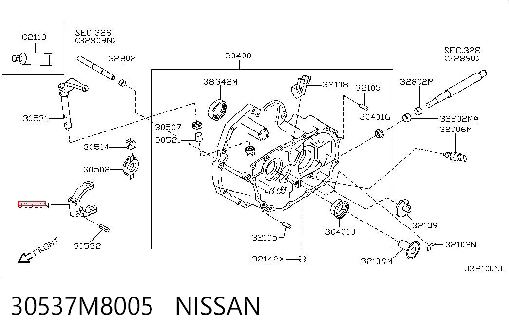 Вилка зчеплення на Nissan Almera II N16