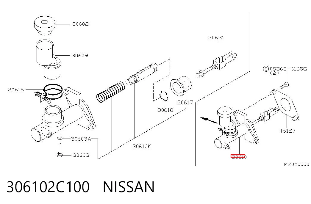Циліндр зчеплення, головний на Nissan Serena  C23