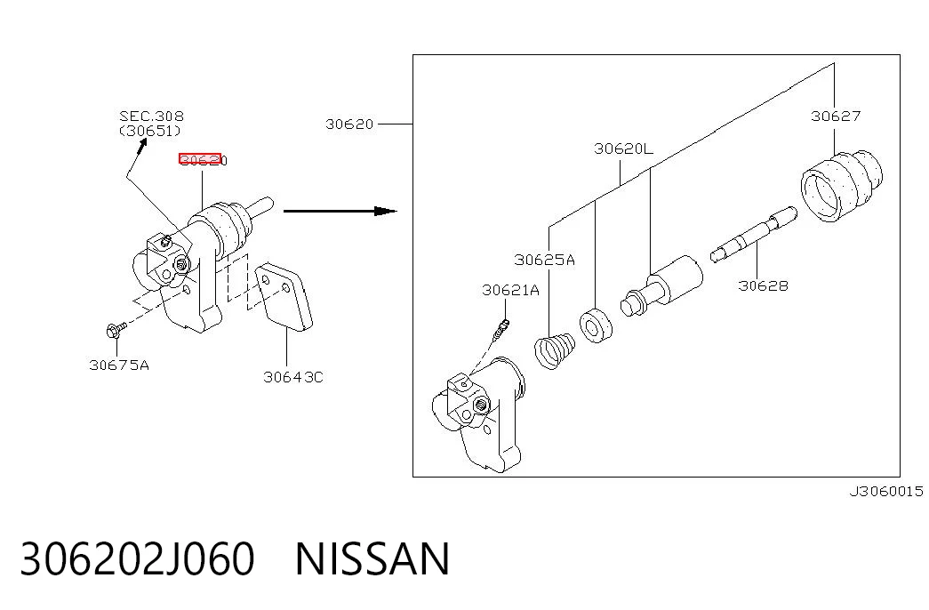 306202J060 Nissan/Infiniti Циліндр зчеплення робочий