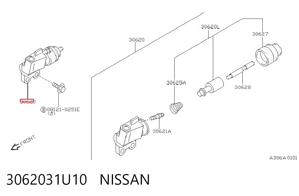 3062031U10 Nissan/Infiniti Циліндр зчеплення робочий