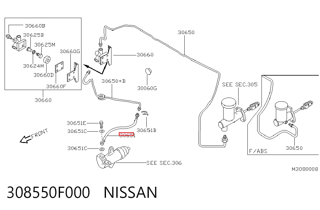 Купити 308550F000 Ford Шланг зчеплення