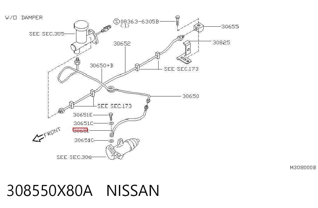  Шланг зчеплення Nissan Terrano 2