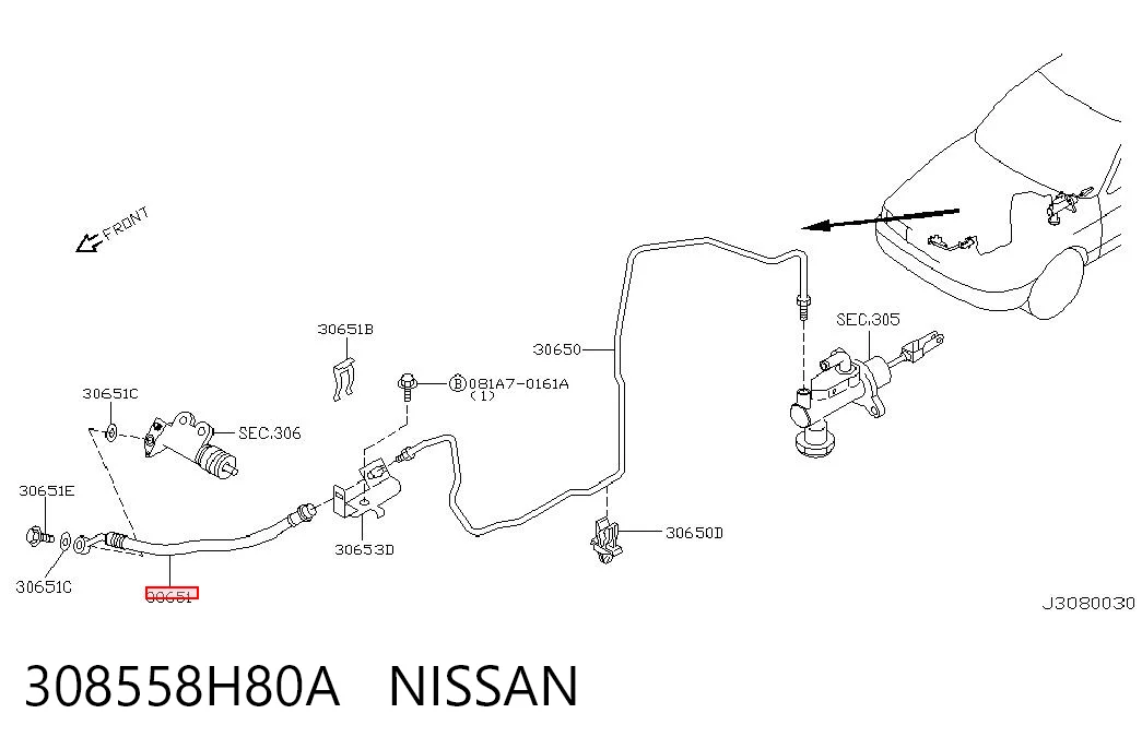 Трубка гідроприводу зчеплення на Nissan X-Trail  T30