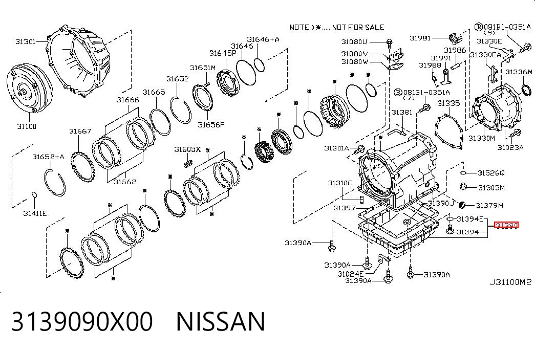 3139090X00 Nissan/Infiniti Піддон АКПП