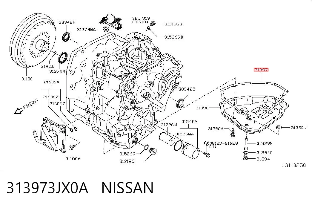 313973JX0A Nissan/Infiniti Прокладка піддону АКПП