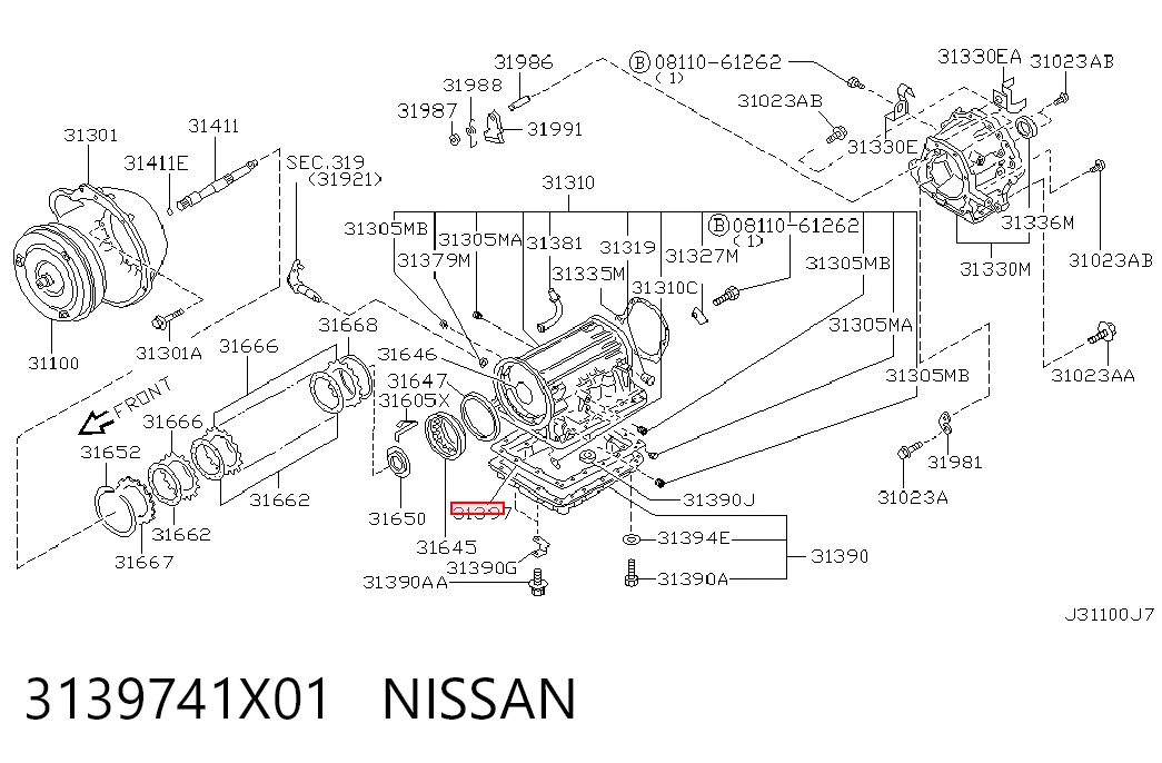 3139741X01 Nissan/Infiniti Прокладка піддону АКПП