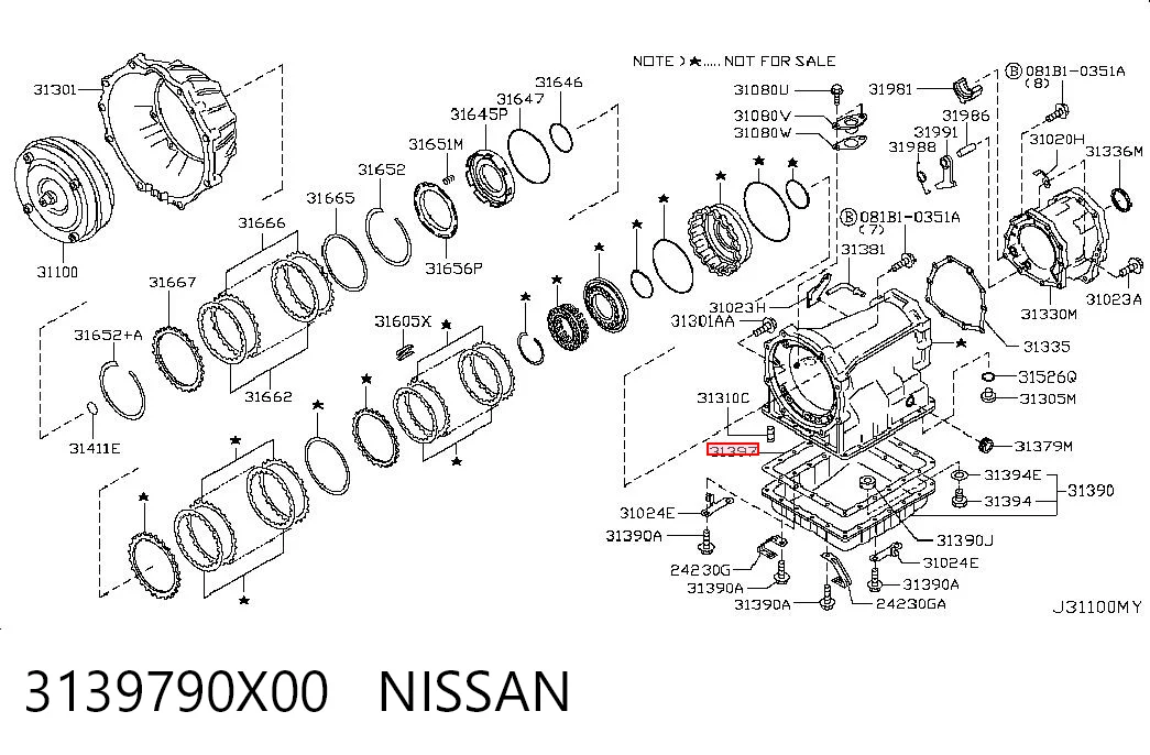3139790X00 Nissan/Infiniti Прокладка піддону АКПП