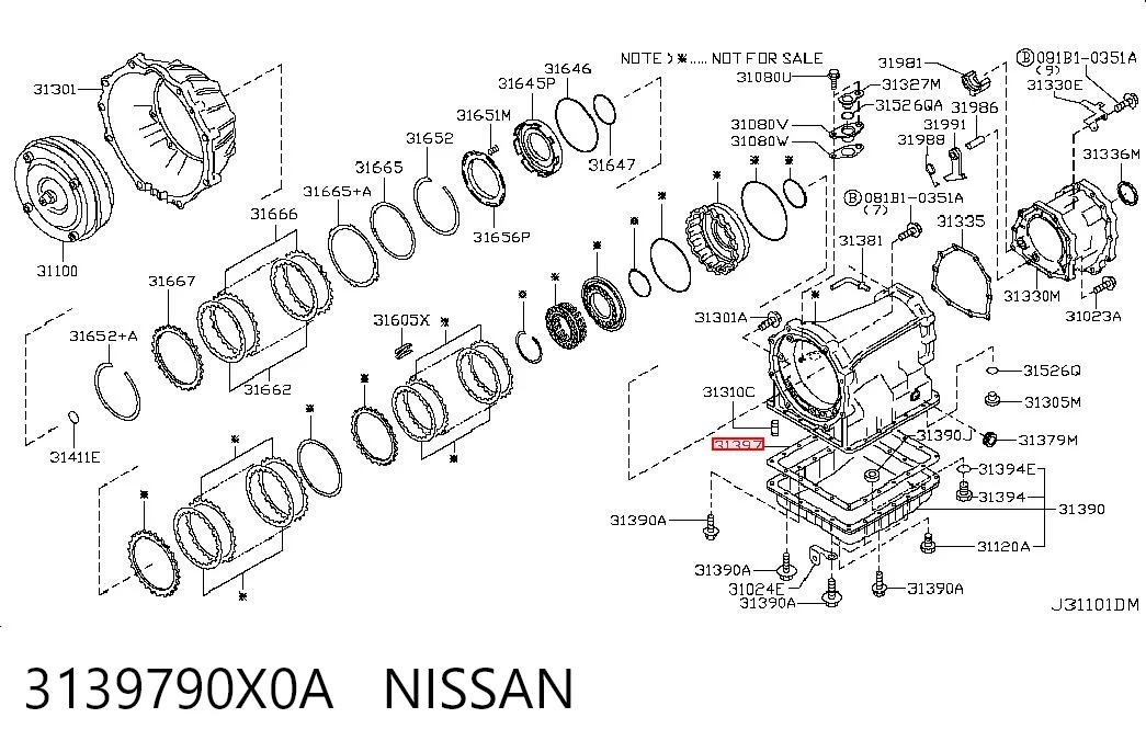 3139790X0A Nissan/Infiniti Прокладка піддону АКПП