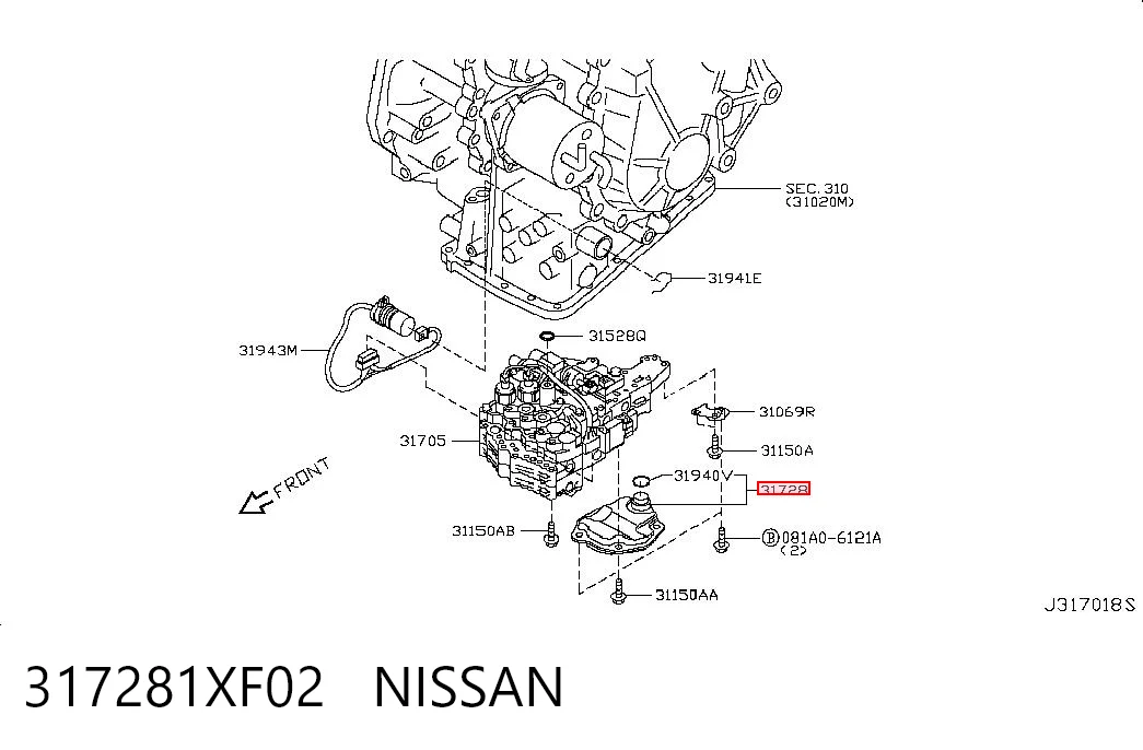 317281XF02 Nissan/Infiniti Масло в коробку автомат