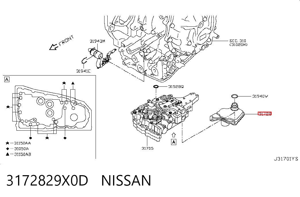 3172829X0D Nissan/Infiniti Масло в коробку автомат