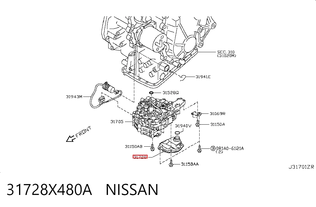 31728X480A Nissan/Infiniti Масло в коробку автомат