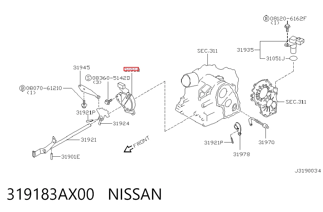 319183AX00 Nissan/Infiniti Датчик швидкості АКПП
