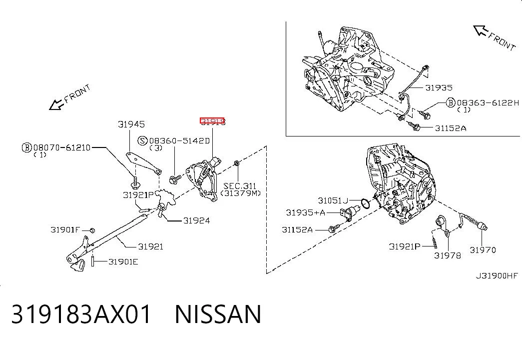319183AX01 Nissan/Infiniti Датчик швидкості АКПП