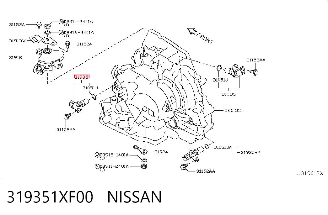 319351XF00 Nissan/Infiniti Датчик швидкості спідометра