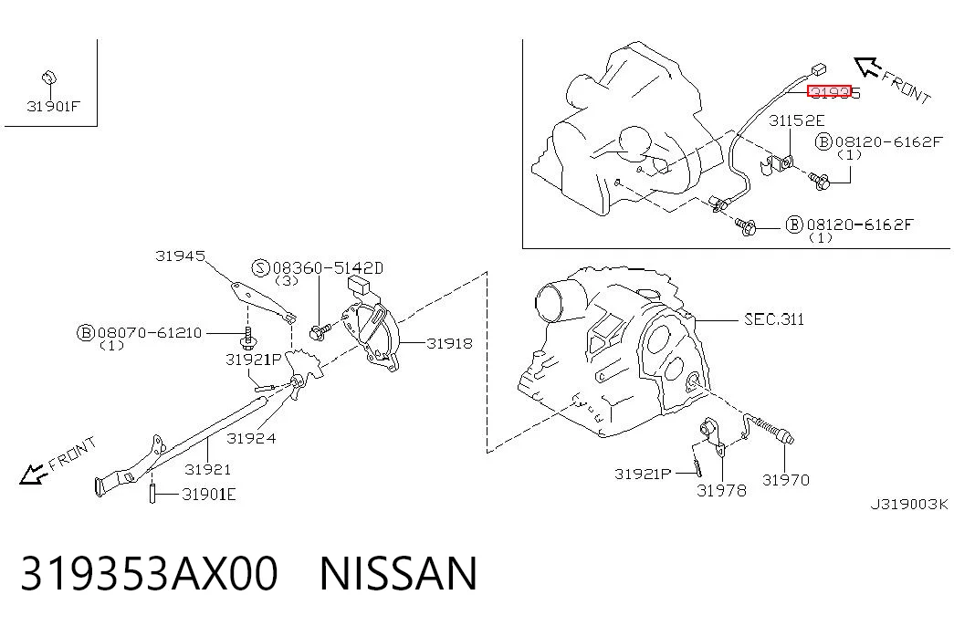 319353AX00 Nissan/Infiniti Датчик швидкості спідометра