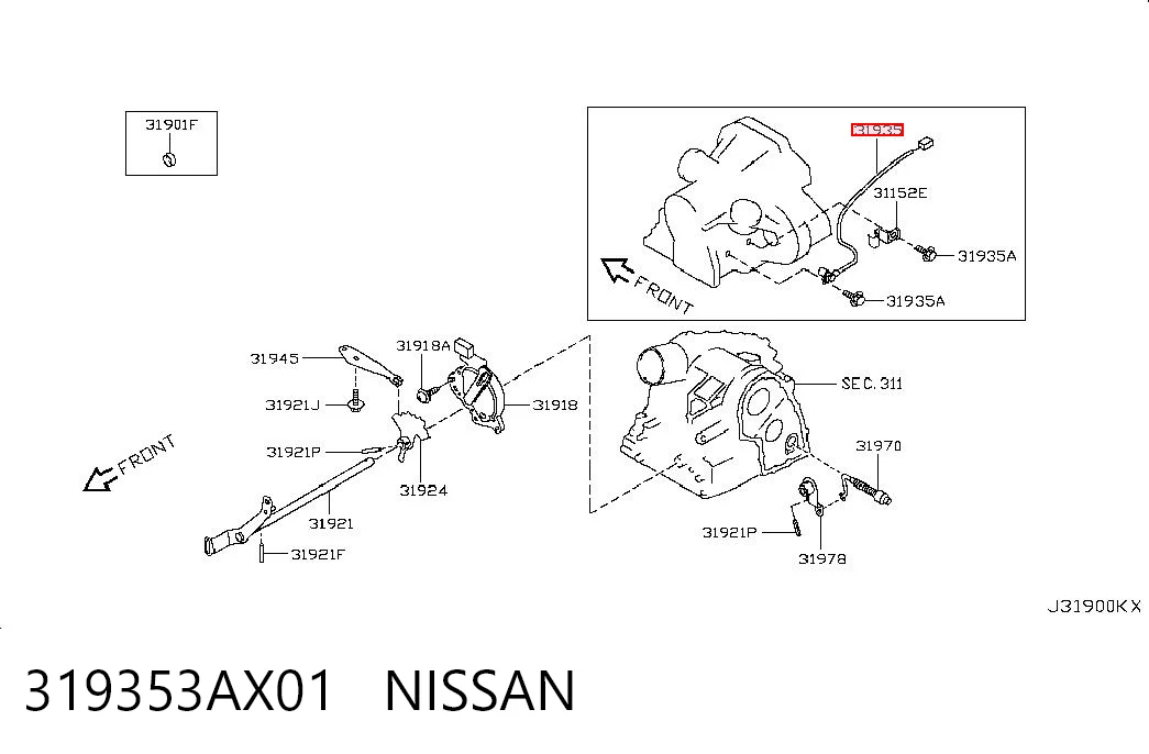 319353AX01 Nissan/Infiniti Датчик швидкості спідометра