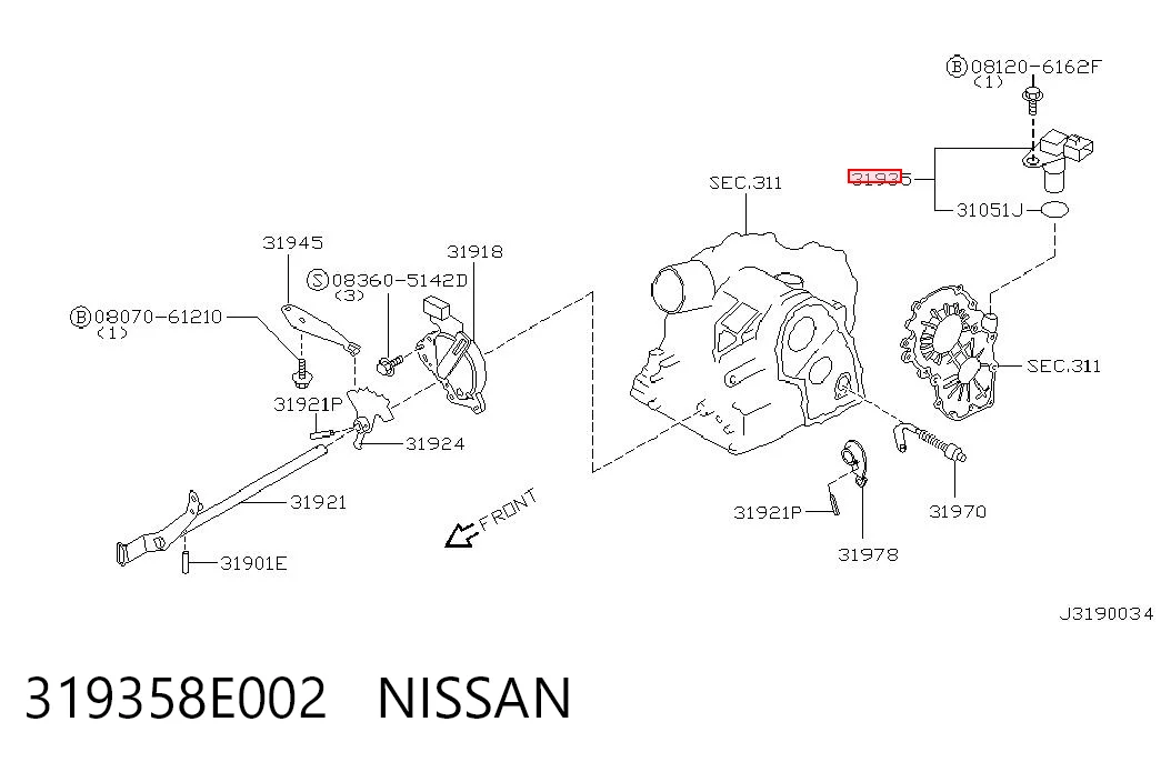Датчик швидкості спідометра на Nissan Primera  P12
