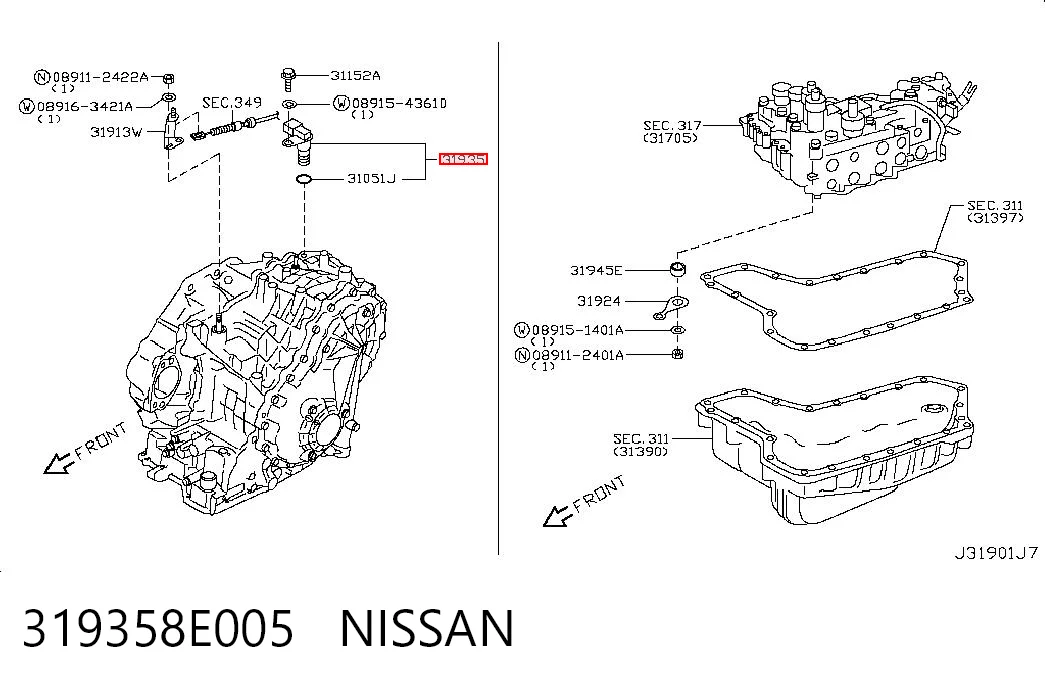 319358E005 Nissan/Infiniti Датчик швидкості спідометра