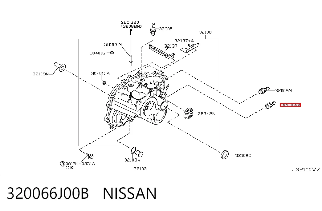 Датчик включення ліхтарів заднього ходу на Nissan Almera TINO V10