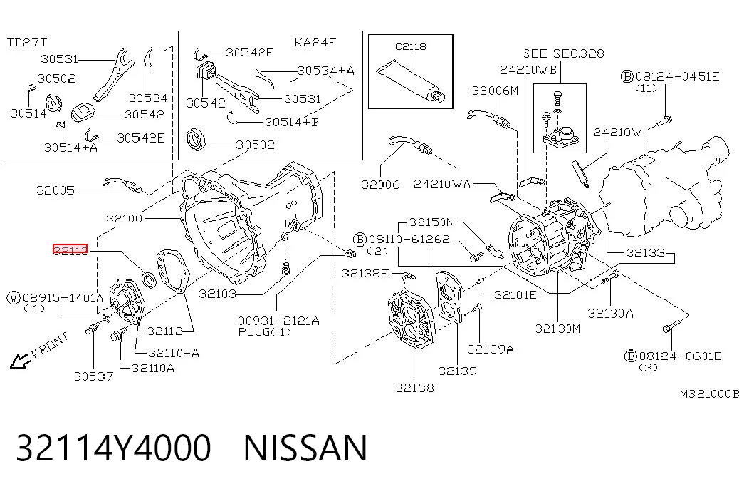 32114Y4000 Nissan/Infiniti Сальник АКПП/КПП, вхідного/первинного вала