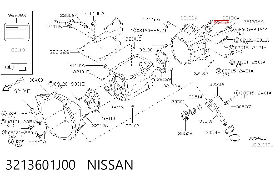 3213601J00 Nissan/Infiniti Сальник АКПП/КПП, вхідного/первинного вала