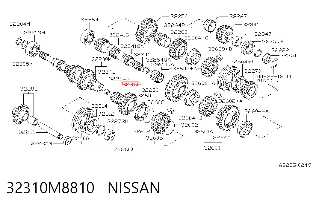 Шестерня п'ятої передачі Nissan Sunny III седан (N14) (1990 - 1995) ціна, від 139.31 USD