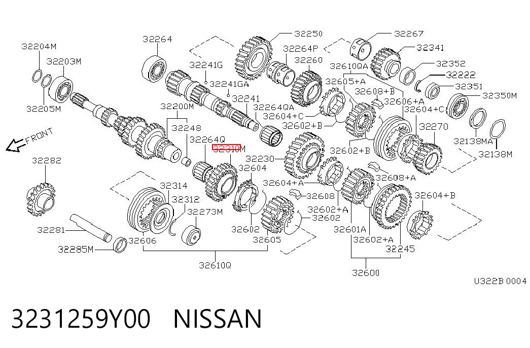Купити Шестерня 5-й передачі (ведуча) Nissan Sunny III N14