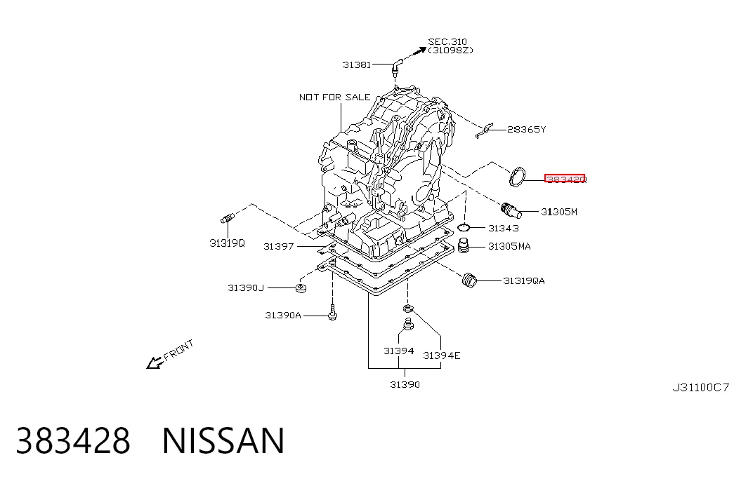 383428 Nissan/Infiniti Сальник піввісі переднього моста, лівої