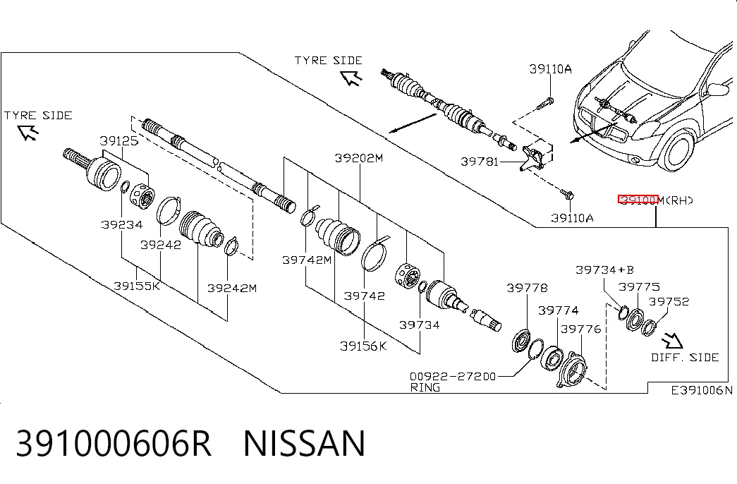  Піввісь права Nissan Qashqai 
