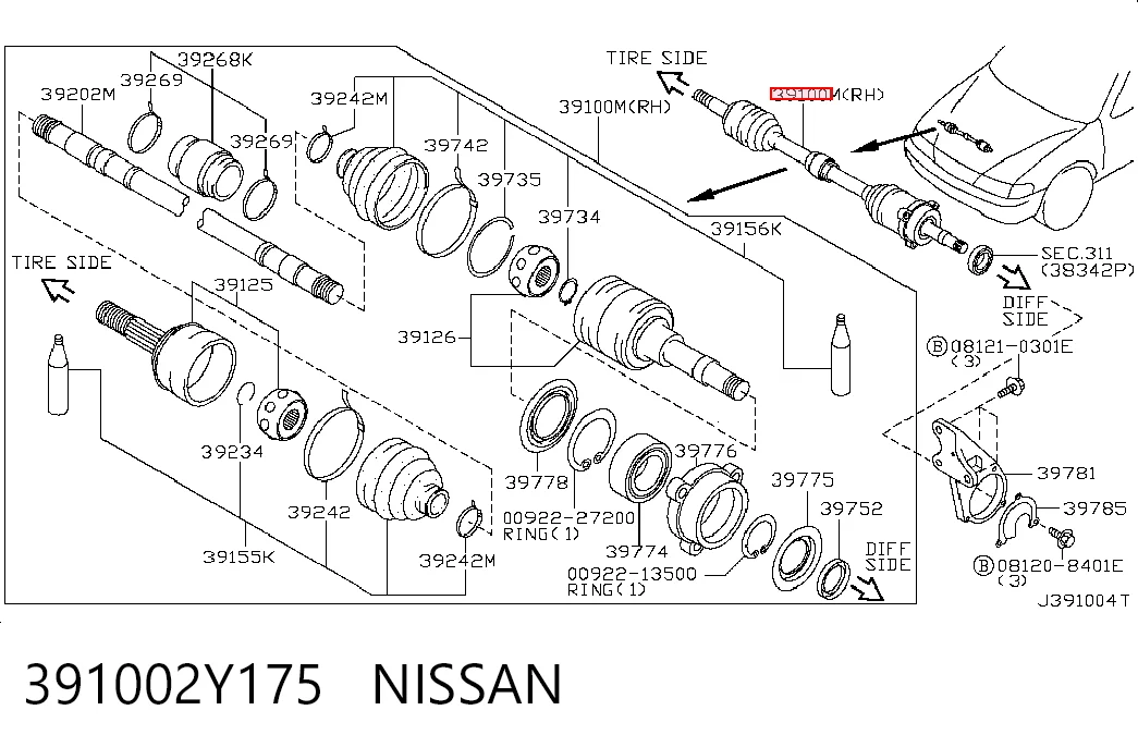 NI806031ABS CCL Привід передній правий