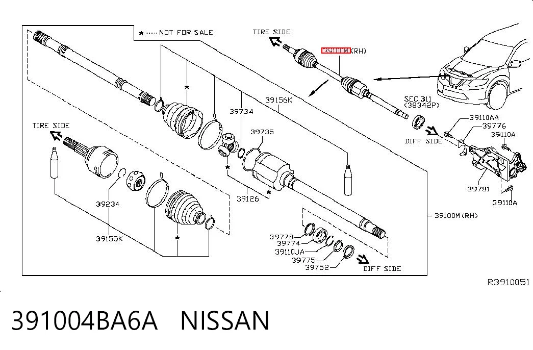 Піввісь передня, права Niles NLZ0388 ціна, від 138.00 USD
