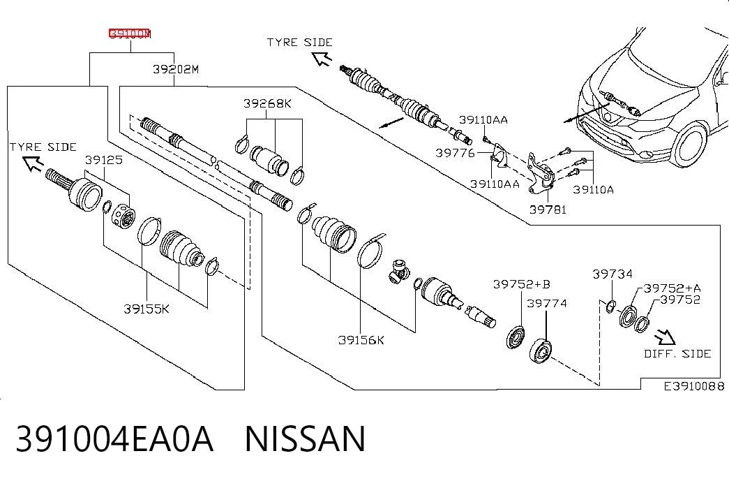 0036259 GKN-Spidan Привід передній правий