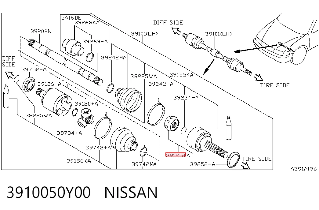  ШРУС зовнішній передній Nissan Almera 1