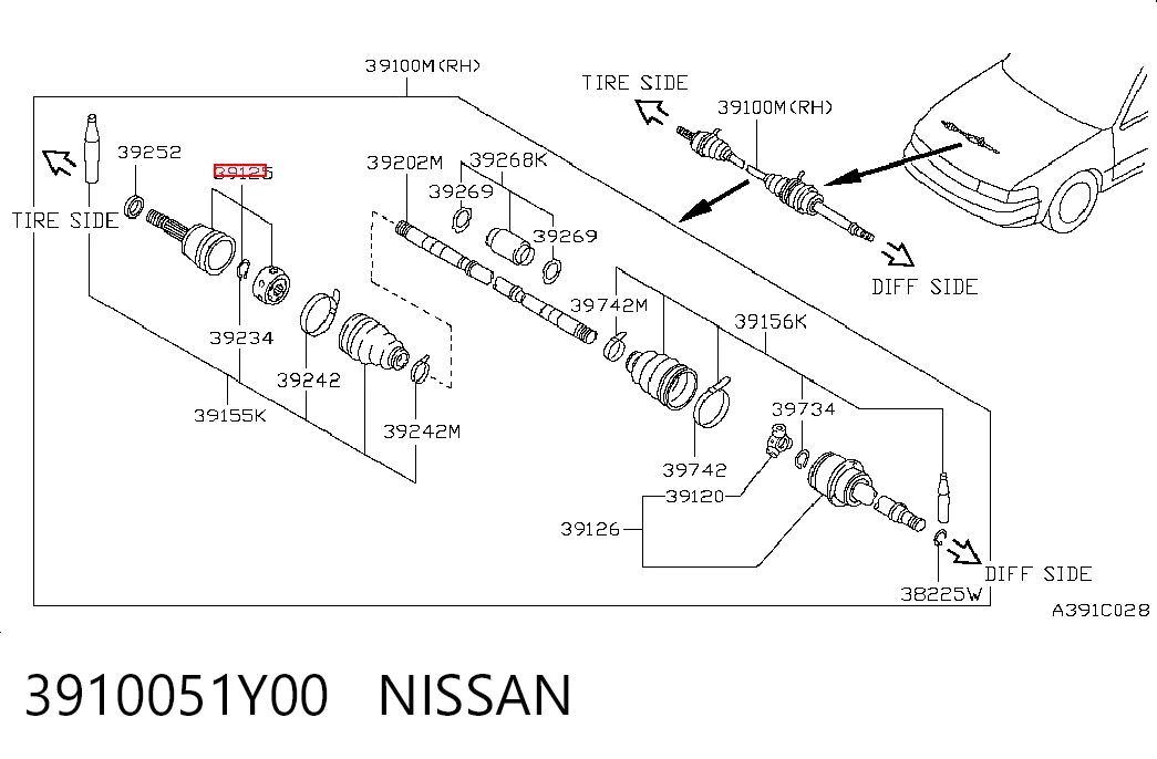  ШРУС зовнішній передній Nissan Almera 1